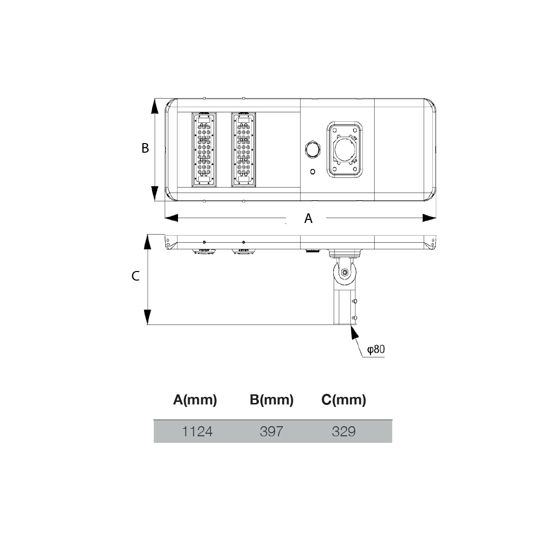 Solar Integrada S60 PRO  dimensiones