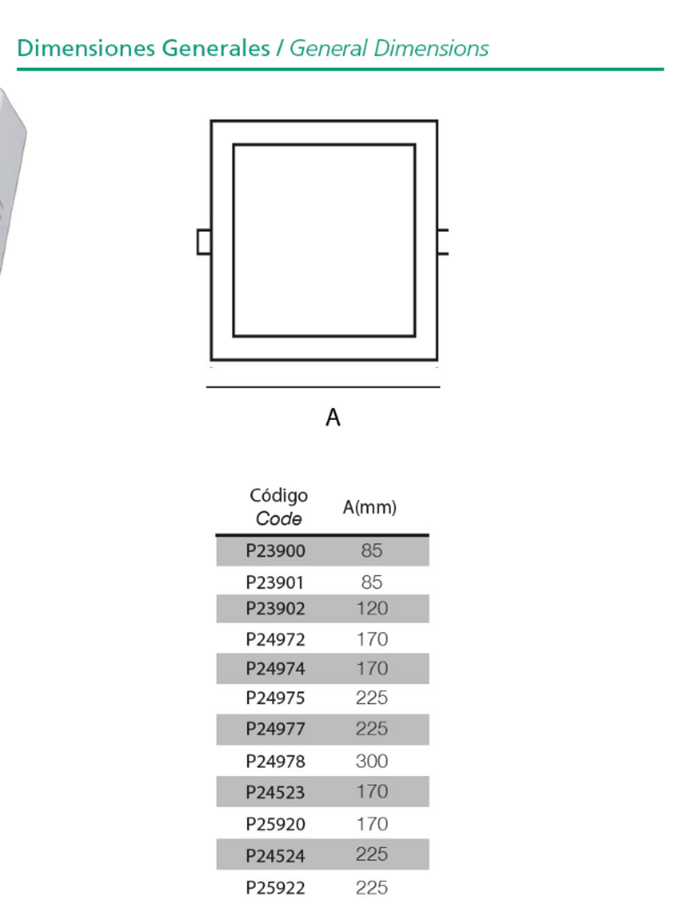 LED Panel Cuadrado SP