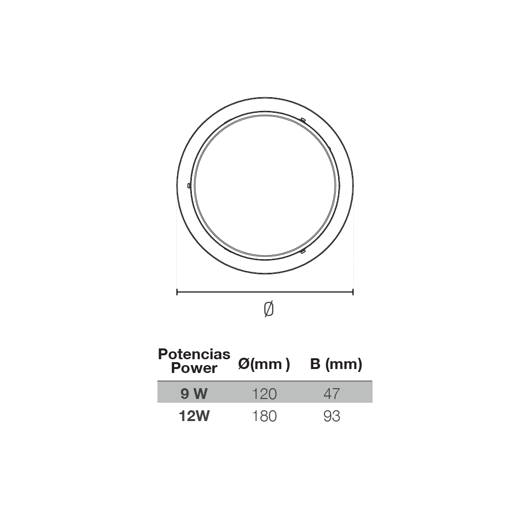 LED Moon dimensiones