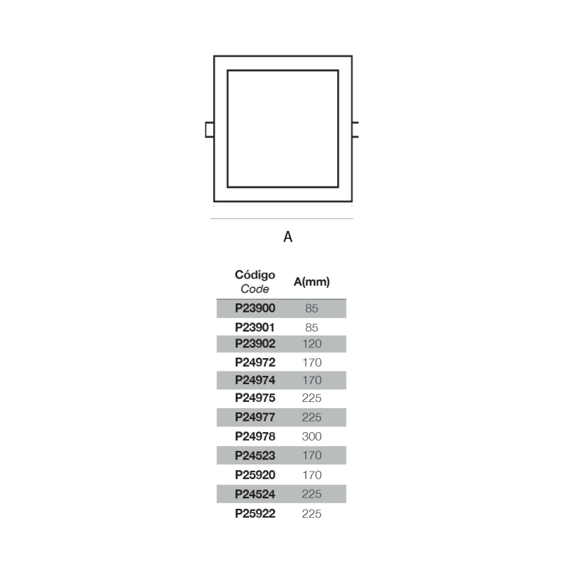 LED Panel Cuadrado EMP